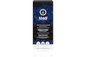 khadi PURE INDIGO tinte vegetal, coloración para el cabello de un misterioso negro intenso a un negro azulado resplandeciente, color natural 100% vegetal y vegano, cosmética natural certificada, 100g