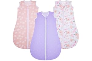 Lilian&Gema Gigoteuse Été 0 24 Mois - 3pcs Gigoteuse TOG 0.5 - Turbulette Ete, Gigoteuse Bébé Sans Manches, Fermeture Éclair Double Sens, Gigoteuse Legere 70-87.5cm