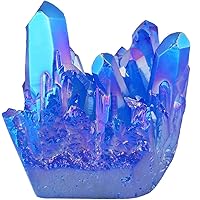 Nupuyai Titanium Coated Bergkristall Druse Rohstein unregelmäßige Kristall Cluster Quarz Geode Edelstein für Reiki Feng…