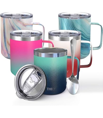 Mug Isotherme PARACITY 350ml - Acier Inoxydable - Double Paroi Vide - Garde Chaud 6h - Poignée Anti-Dérapante