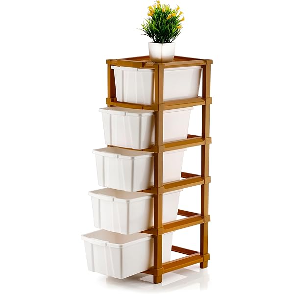 FANTASK 12-Drawer Rolling Storage Cart - Multipurpose Organizer Trolley On Wheels, Yellow