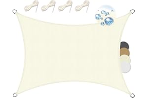Sol Royal Tenda a Vela Impermeabile 2x3 m SolVision PS9 - tenda da sole per esterno - telo ombreggiante - parasole - tenda da giardino - Protezione Anti Raggi UV - Crema - Rettangolare 200x300 cm