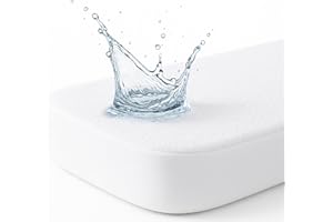 Dudu N Girlie Cot Bed Mattress Protector Waterproof 140 x 70 -Toddler Bed Mattress Protector- Mattress Cover for Baby Breathable and Non Noisy Anti bacterial and Fully Fitted. White