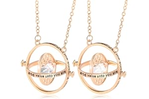 SALGIA 2 Piezas Collar con Reloj de Arena,collar giratiempo hermione,giratiempos de hermione granger,para Colección de Regalos de Fans o Decoraciones Mágicas para Disfraces Cosplay