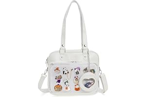 ZAROXOXS Ita Bag Crossbody Handtaschen Kawaii Schultertaschen Quadrat mit Einsatz Anime Pins Display, Hellgrün