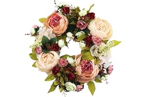 SOGYUPK SIncek, corona di fiori primaverili verdi, rossi, rosa