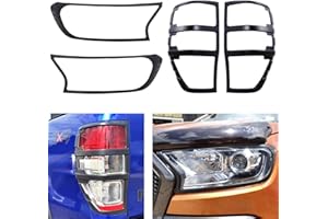 ‎JHCHAN JHCHAN Rücklichtscheinwerferabdeckung für Ranger Wildtrak Raptor Limited 2015-2022 T7 T8 XL XLT Tremor Vordere hintere Lampenschutz-Einfassung (1 Satz)