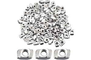 NOPKESV 40 Piezas Tuercas en T M6 Cabeza Martillo,Ranura de 8 mm,Rosca M6,Series 3030,Tuercas en T para Ranuras en T en Acero al Carbonio para Perfiles de Aluminio