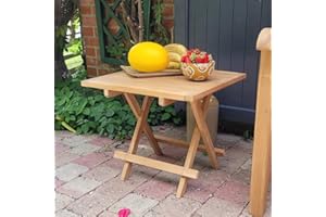 Teck'Attitude Table Basse Pliante carrée en Teck Massif Kento 50 x 50 cm