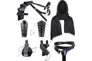 YORDET Medieval Knight Accessories Men Renaissance Leather Belt Shawl Retro Scarf Bracers Belt Pouch Bracers Medieval Retro Accessories Set