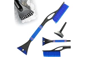 Huiyuenuo Eiskratzer Auto mit Besen, Schneebesen Auto, Eiskratzer mit Besen, Auto Eiskratzer Schneebürste, 2 in 1 Besen Auto Schnee Auto Eiskratzer Reinigungsbürste Werkzeug zur Schneeräumung (C)