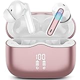 Cuffie Bluetooth, Auricolari Bluetooth 5.3 Stereo HiFi con 4 HD Mics, Mini Cuffie Wireless Cancellazione Rumorecon, Cuffiette