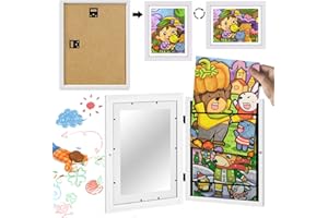 MEISHANG Marco para Dibujos Niños Apertura Frontal,Marco de Almacenamiento para Niños A4,Marco Dibujos Infantiles Cambiar,Marco de Fotos para Dibujos Niños,Marco de Arte para Niños,Marco Fotos Apertura Frontal