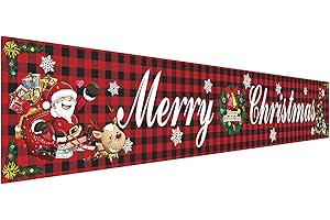 Gukasxi Banner grande de Navidad con diseño de muñeco de nieve para fiestas de Navidad, decoración de interiores al aire libre
