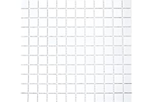 MOSAIK-NETZWERK Piastrella a mosaico in ceramica bianca lucida per pareti, bagno, WC, doccia, cucina, specchio piastrellato, rivestimento per vasca da bagno, mosaico