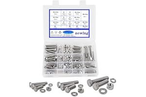 newlng M5 M6 M8 Nuts and Bolts hex head assorted 304 stainless steel bolts large nuts and bolts large screw box storage nut and bolt and washers set