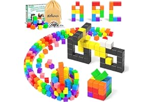 Apluses 54-Teiliges Magnetische Bausteine, Magnetische Bauklötze für Kleinkinder ab 3 Jahren, Montessori-Spielzeug, Magnetwürfel, Magneten für Kinder im Alter von 3-5 Jahren, Jungen und Mädchen
