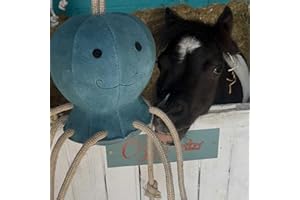 Ruggles Horse Stable Toy | Boredom buster for horse pony donkey | Equine stress relief toy - Ollie Octopus (Blue)