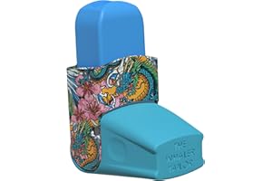 The Inhaler Tailor Easyhaler Cover in Over 30 Designs – Vegan Leather Inhaler Case for Kids and Adults – Handmade in England (Dragon)