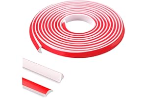 TECDW Tiras Decorativas Flexibles Autoadhesivos 5M x 12mm x 9mm, Tira De calafateo Autoadhesivos, Decoración de esquina de tira de borde de pared, Junta de Juntas para Bordes de Pared