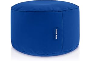 ‎GREEN BEAN Green Bean Sitzsack-Hocker 45x25cm mit EPS-Perlen Füllung - Fußhocker Fußkissen Sitz-Pouf für Sitzsäcke - Bodenkissen für Kinder und Erwachsene - Fußablage Sitzkissen Sitzhocker Blau