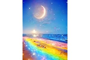 SMYJDMM Diamond Painting, Diamant Painting Bilder, DIY Diamant Kits Erwachsene Full Malen nach Zahlen, für Wohnzimmer Schlafzimmer Büro Wand Décor 30x40cm (bunter Strand)