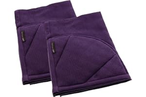 Rachael Ray Moppine Towel, 2pk - 2-in-1 Kitchen Towel and Pot Holder with 2 Heat Resistant Pockets to Grip Hot Cookware, Bakeware-Absorbent Kitchen Towels Perfect for Drying Dishes and Hands, Lavender