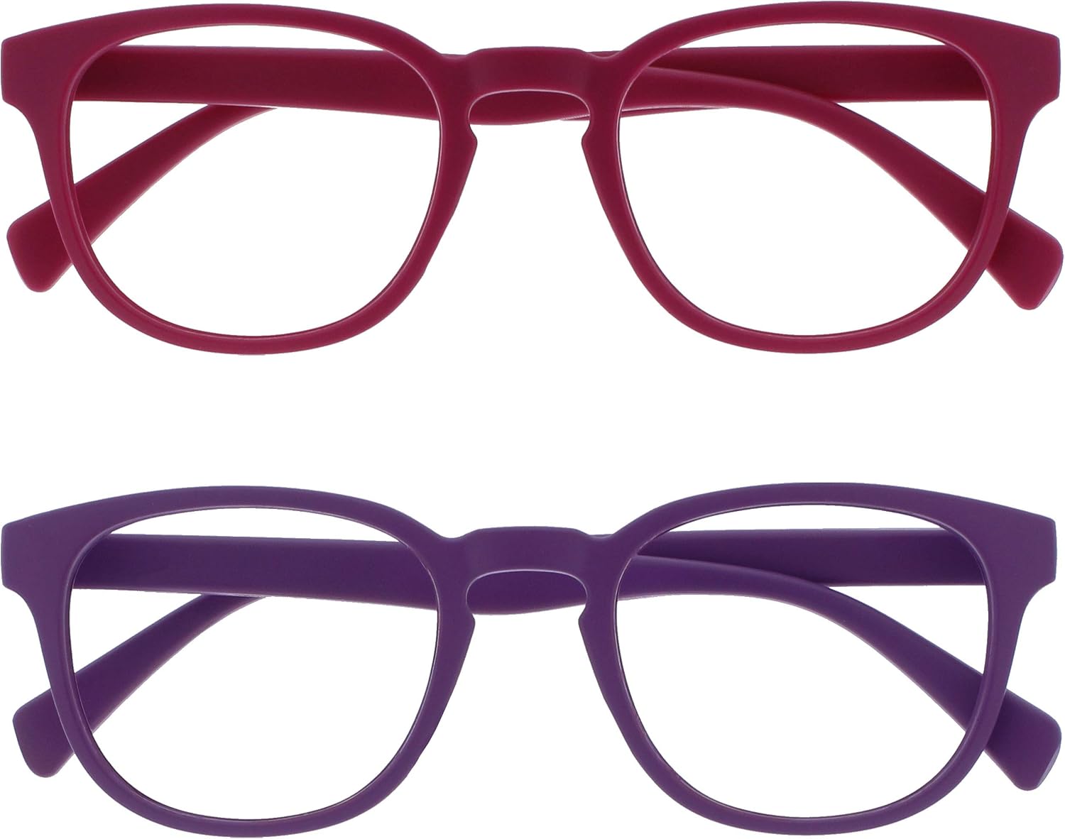 OPULIZE Pop Gafas de Lectura Pack de 2 Redondas Violeta Mate