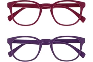 OPULIZE Pop Gafas de Lectura Pack de 2 Redondas Violeta Mate