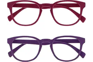 OPULIZE Pop Gafas de Lectura Pack de 2 Redondas Violeta Mate