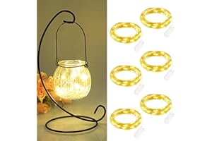 FFZZKJ Mini Lichterkette mit Batterie 6 Stück 2M 20 LED Lichterkette außen Batteriebetriebe Wasserdichte Lichterkette Innen für Zimmer, Home Deko, Geschenk Deko, Hochzeit Weihnachten Party, Warmweiß