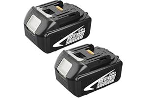 EXEMORO 2 pacchi FUNMALL BL1850B 5.0Ah Sostituzione per makita 18V Batteria BL1860 BL1850B BL1840 BL1830 BL1815 BL1845 LXT400 Utensili Elettrici a Batteria con Indicatore LED (Rosso)