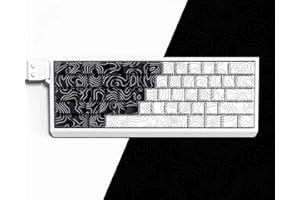 dagaladoo PBT-Tastenkappe, schwarz/weiß, topografische Tastenkappen, 60 75 %, glänzende Tastenkappen, seitlich bedruckte Tastenkappen, Kirschprofil-Tastenkappen für 100 %, 75 %, 65 %, 60 % Tastatur