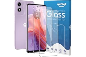 Natbok 2-pak szkła hartowanego do Motorola Moto E14 ochraniacz ekranu, twardość 9H, ultra odporne, odporne na odciski palców, bez pęcherzyków powietrza, przezroczyste HD, pełne pokrycie folii na