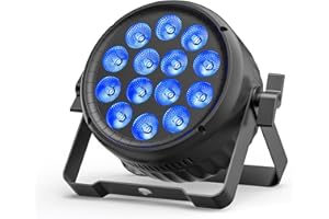 Oloaxolx Projecteur LED 210 W RGBW, 8CH/DMX512, éclairage de fête, 4 modes de contrôle, 6 modes d'éclairage, sensibilité pour performance, activité, mariage, bar, théâtre, Halloween, Noël