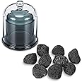 Navaris Lava Stone Volcano Diffuser – Glass Waterless Diffuser for Essential Oils - No Electricity Portable Aromatherapy - For a Calming Fragrant Living Space