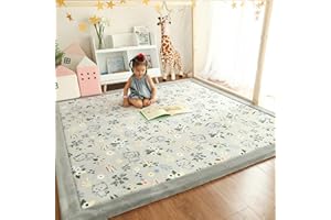 Single tree forest Tappeto Morbido per Bambini, 2,5 cm più Spesso Coperta strisciante, Tappeto Camera da Letto Bambini, Tappeto del Soggiorno-Cat (Grey)-120 * 180cm