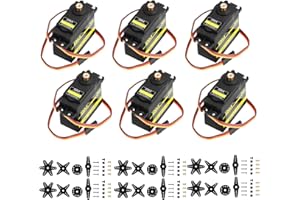 diymore 6 STÜCKE Metall Getriebe Digitaler Servomotor Volles Kupfer Drehmoment bei hoher Servo für RC Hubschrauber Flugzeug Auto Boot Robotersteuerung [ Nur geeignet für Personen über 16 Jahre ]