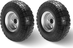 EINESIN Koło do wózka transportowego, opony z pełnej gumy, 4.10 3.50-4, do 100 kg, koła zapasowe 250 x 80 mm, (oś koła 16 mm, 2 sztuki)