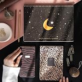 PAPERORA A4 Haftalık Ve G&uuml;nl&uuml;k 3&rsquo;l&uuml; Masa&uuml;st&uuml; S&uuml;resiz Planlayıcı Set &ndash; Leopar