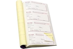 Pukka Pad, NCR Duplicate Ricevute Libro 140 x 276 mm. 4 Ricevute per Pagina. 200 Set Duplicati. Micro-perforato. Numerato serialmente. Libro con nastro laterale DCU1520