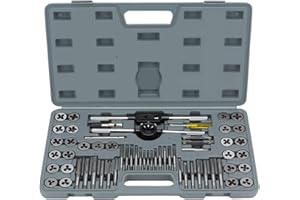 OCGIG Juego de 60 Piezas de Tapones y Troqueles de Combinación SAE y Rosca Métrica para Cortar Roscas Externas Internas