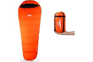 MOUNTREX® Schlafsack - Kleines Packmaß & Ultraleicht (760g/1500g) - Outdoor Sommerschlafsack (100GSM) / 3-4 Jahreszeiten (300GSM) Mumienschlafsack – Camping, Reise, Festival – Warm und Koppelbar