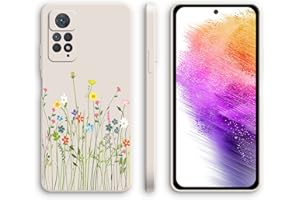 XINYEXIN Funda para Xiaomi Redmi Note 11 Pro 5G/4G, Funda Ultrafino de Silicona Suave a Prueba de Golpes con un Patrón Lindo, Diseño de Borde Recto Carcasa - Flowers, White