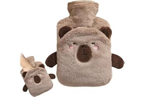 MHwan Borsa Acqua Calda Peluche, Boule Acqua Calda Delicata Addensata Piccola con Coperchio, Borsa Acqua Calda Stitch Carino Porcellino dIndia al 100% a Prova di Esplosione e a Prova di Perdite