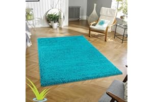 Wadan 120x170cm Teal Blue Small Large Shaggy Rug Modern Rugs Living Room Extra Large Small Medium Rectangular Size Soft Touch Thick Pile Living Room Area Rugs Non Shedding