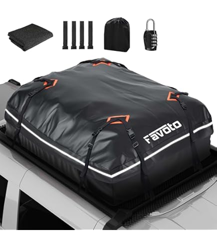 GOPLUS Autodakkoffer, 600 liter, opvouwbare waterdichte dakkoffer met 10 versterkte riemen, 6 deurhaken, antislipmat en opbergtas, autodaktas voor