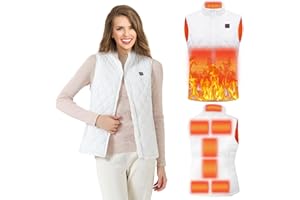 RHESHIN Gilet Femme Chauffant Taille Ajustable USB 3 Niveaux de Chaleur Chauffant avec 9 Zones de Chauffage pour Motocyclettes Camping