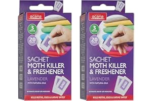 Pack of 40 Acana Moth Killer & Freshener Sachets with Lavender Fragrance