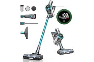 ‎LARESAR Laresar Akku Staubsauger, 60 Min/38kPa/450W Staubsauger Kabellos mit Touchscreen und Anti-Tangle-Bürste, Staubsauger für Hartböden/Teppich/Tierhaare/Auto/Zuhause